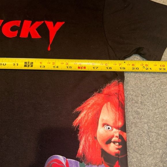 Vintage Chucky SEED OF CHUCKY All Over Print T-Shirt Medium Black Red Horror~~~~ - Picture 7 of 14